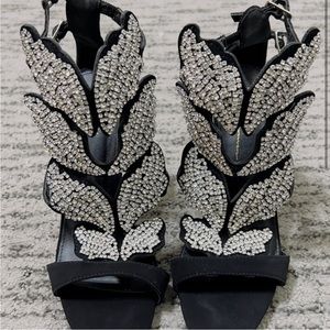 Olivia Black Rhinestone Heels